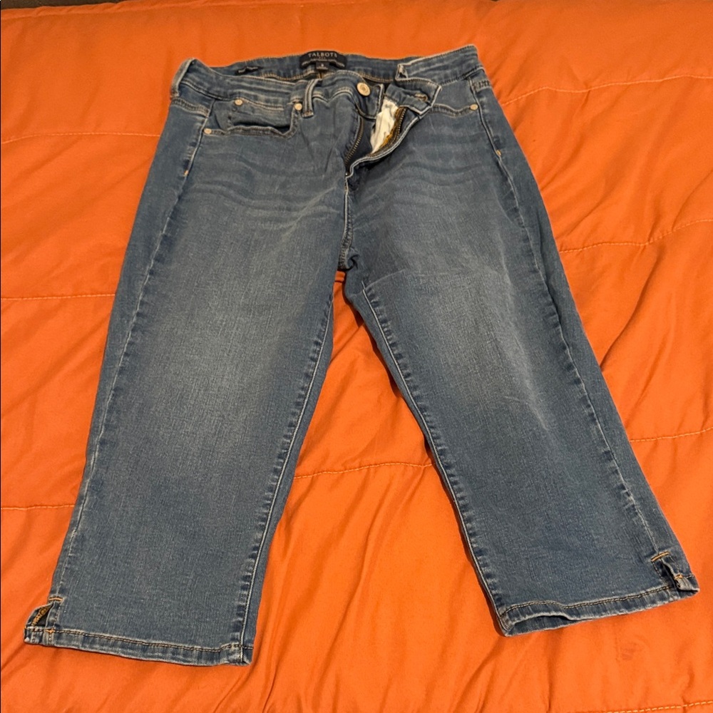 Talbots Mid-Blue Denim Cropped Capris